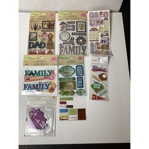 Lot of 8 Scrapbook Stickers Die Cuts Crafters Square Recollections Family Travel
